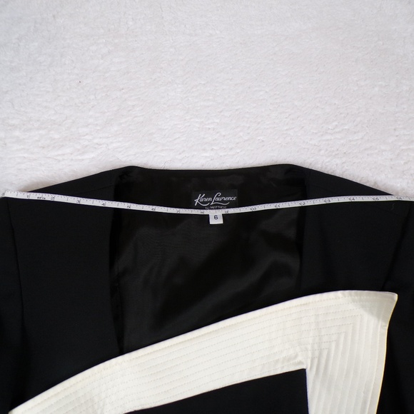 Karen Lawrence by MATTHEW Women's black/white Press-on button Jacket Size 6 - Picture 3 of 12